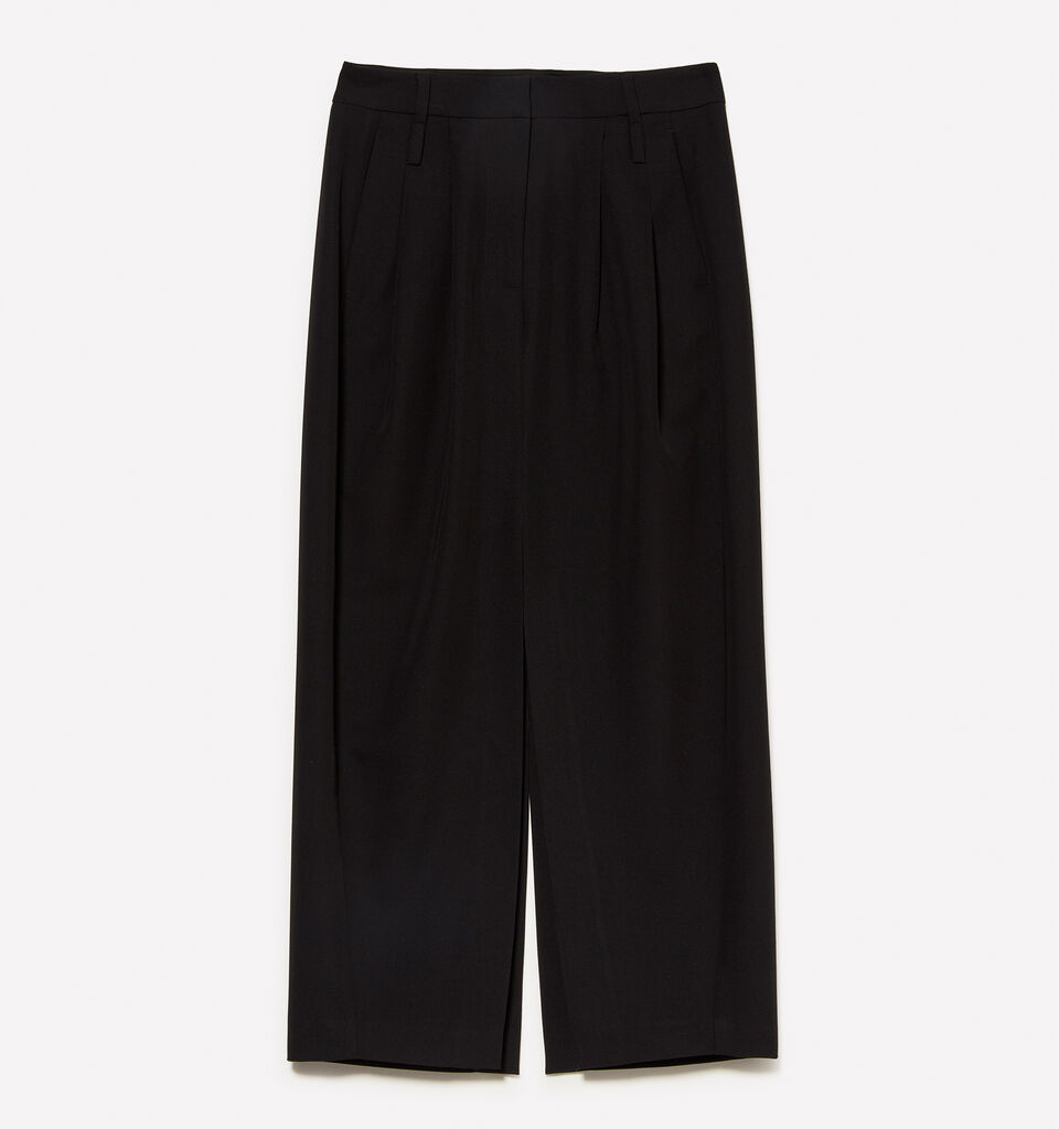 Black midi skirt with slit - women's midi skirts - Black | Sisley image number 5